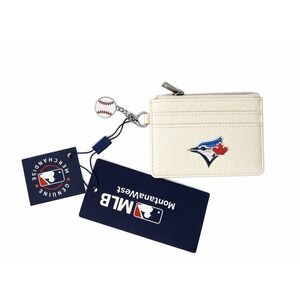 MLB Toronto Blue Jays Montana West Wallet Keychain Cream Card Holder NWT